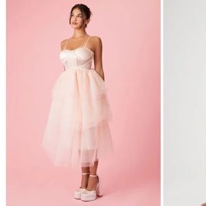 80s inspired corset and tulle dress